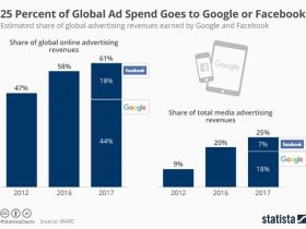 谷歌Facebook占全球广告营收25% 在线广告营收62%